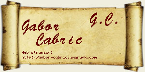 Gabor Čabrić vizit kartica